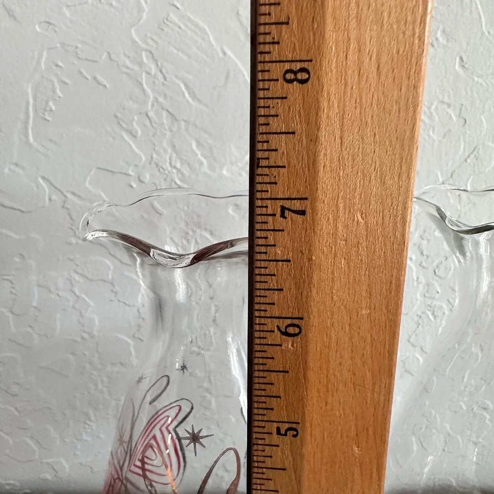 Vintage Vase Set‎ (2) Glass Floral Butterfly Clear Cottagecore Countrycore